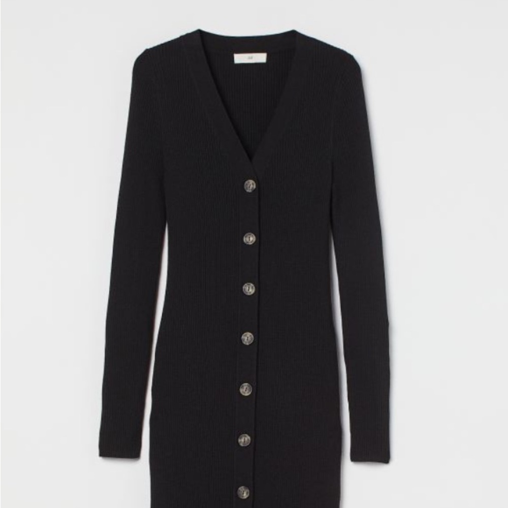 HM black rib knit dress